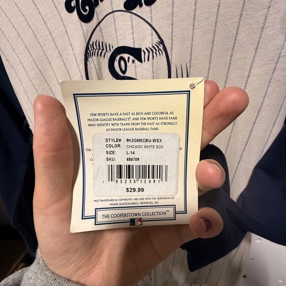 NWT Cooperstown Collection White Sox kids long sleeve size large - Picture 4 of 5